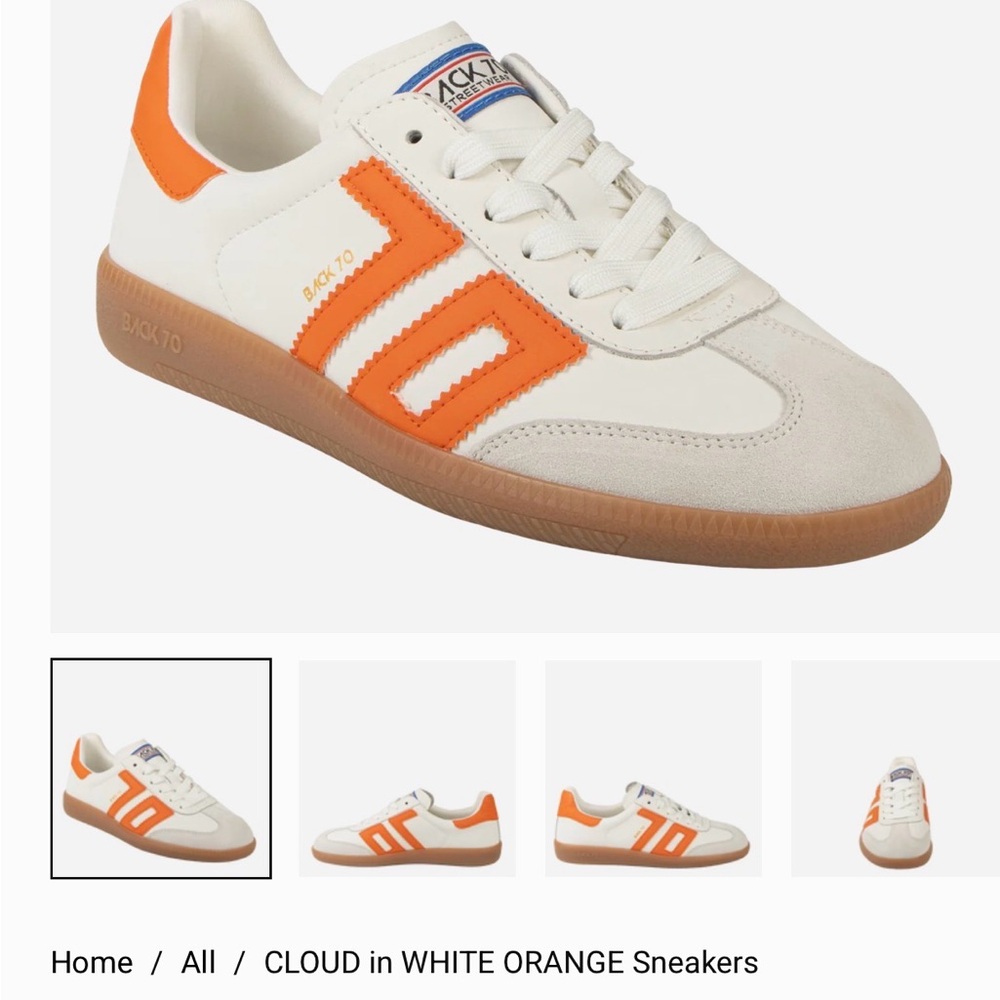 Back 70s Women's Athletic Shoes - White and Orange